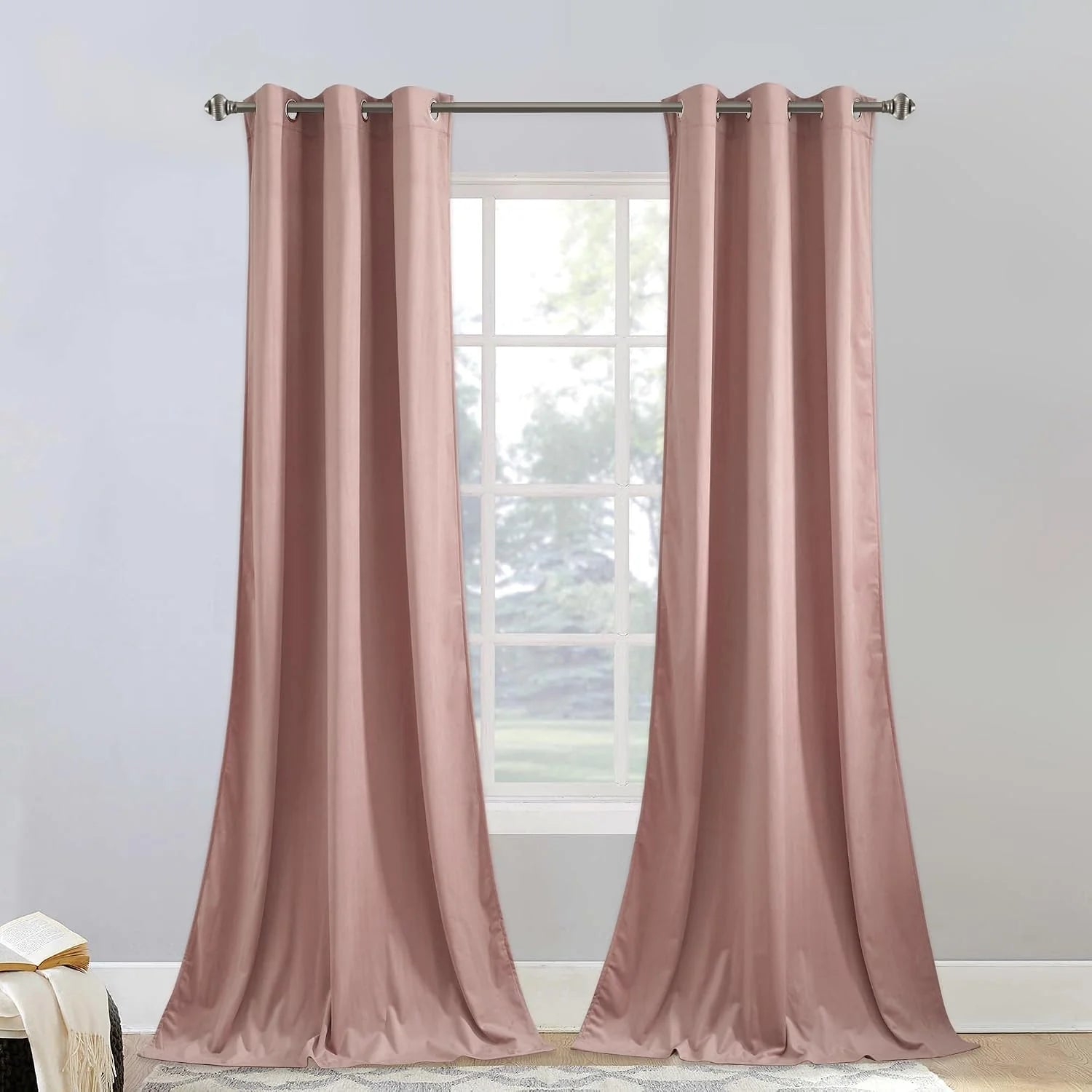 velvet-room-darkening-sliding-door-curtains-2-panels pink series - dusty pink